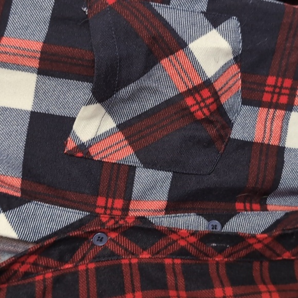 Passport Split Plaid Long Sleeve Button Up Size Large - Picture 3 of 5